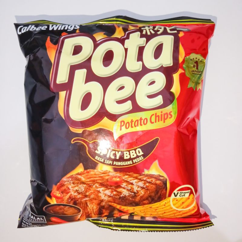 

POTA BEE SPICY BBQ 68 GRAM POTATO CHIPS RASA SAPI PANGGANG PEDAS