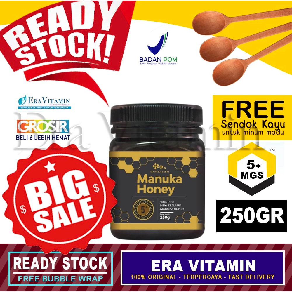 

(250gr) MGS 5+ Madu Manuka Farm Honey New Zealand BPOM umf