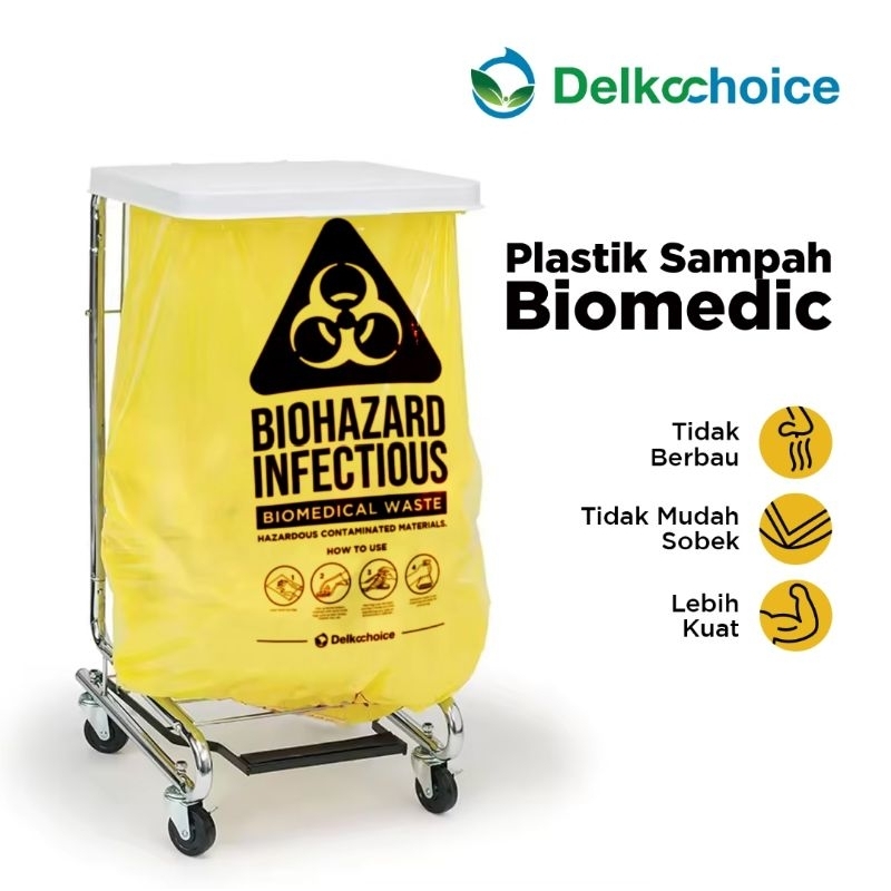 PLASTIK SAMPAH BIO MEDIC KUNING TRASH BAG BIOHAZARD INFECTIOUS 50X75 60X100 80X100 90x120