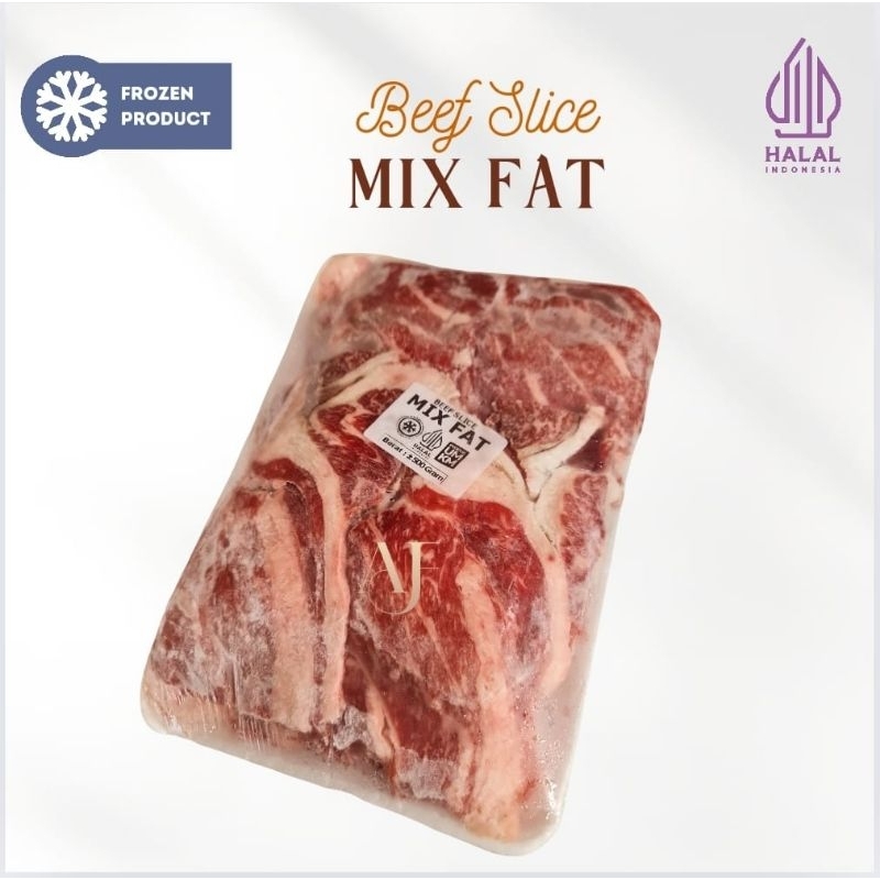 

Beef Slice Fat Mix / Beef Grill Mix Fat / Daging Grill / Daging Sukiyaki / Beef BBQ