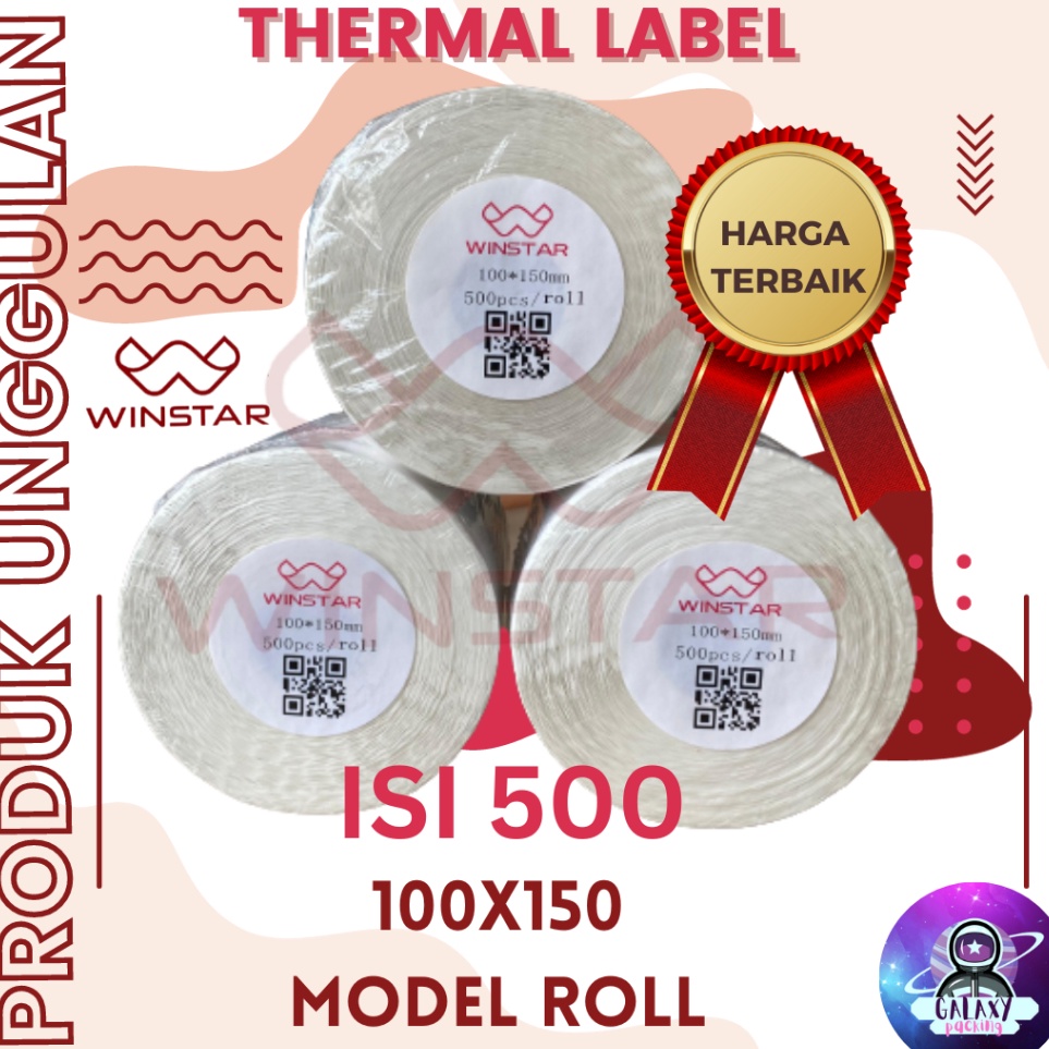 

THERMAL LABEL 1x15 5pcs MODEL ROLL BARCODE UKURAN A6