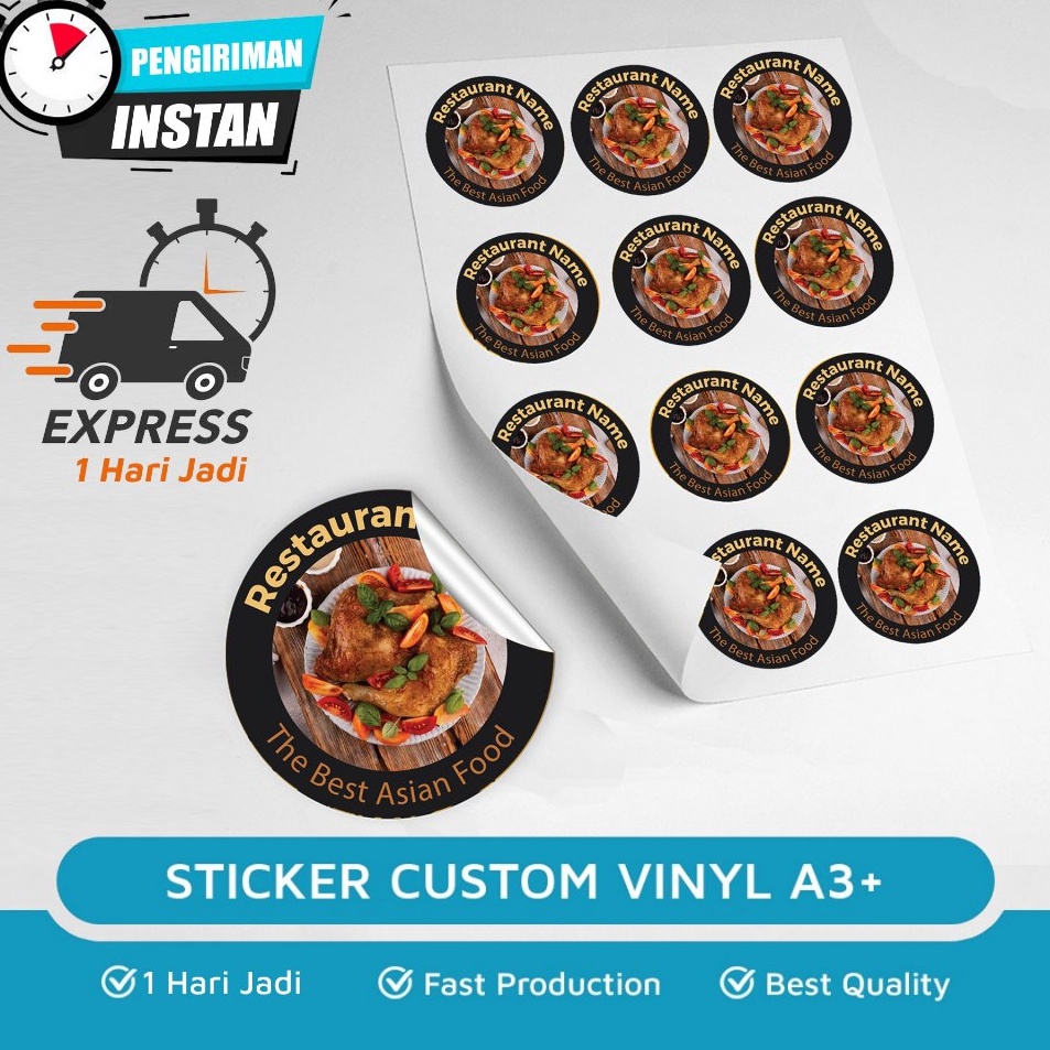 

Buruan Beli CETAK STIKER VINYL ANTI AIR LABEL MAKANAN KEMASAN PRODUK BOTOL MINUMAN LEMBARAN A3 INSTAN 1 HARI JADI