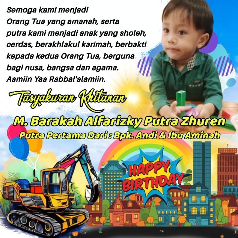 

Stiker Khitanan Anak (Request foto) - Stiker Tasyakuran Anak - Stiker Box Nasi