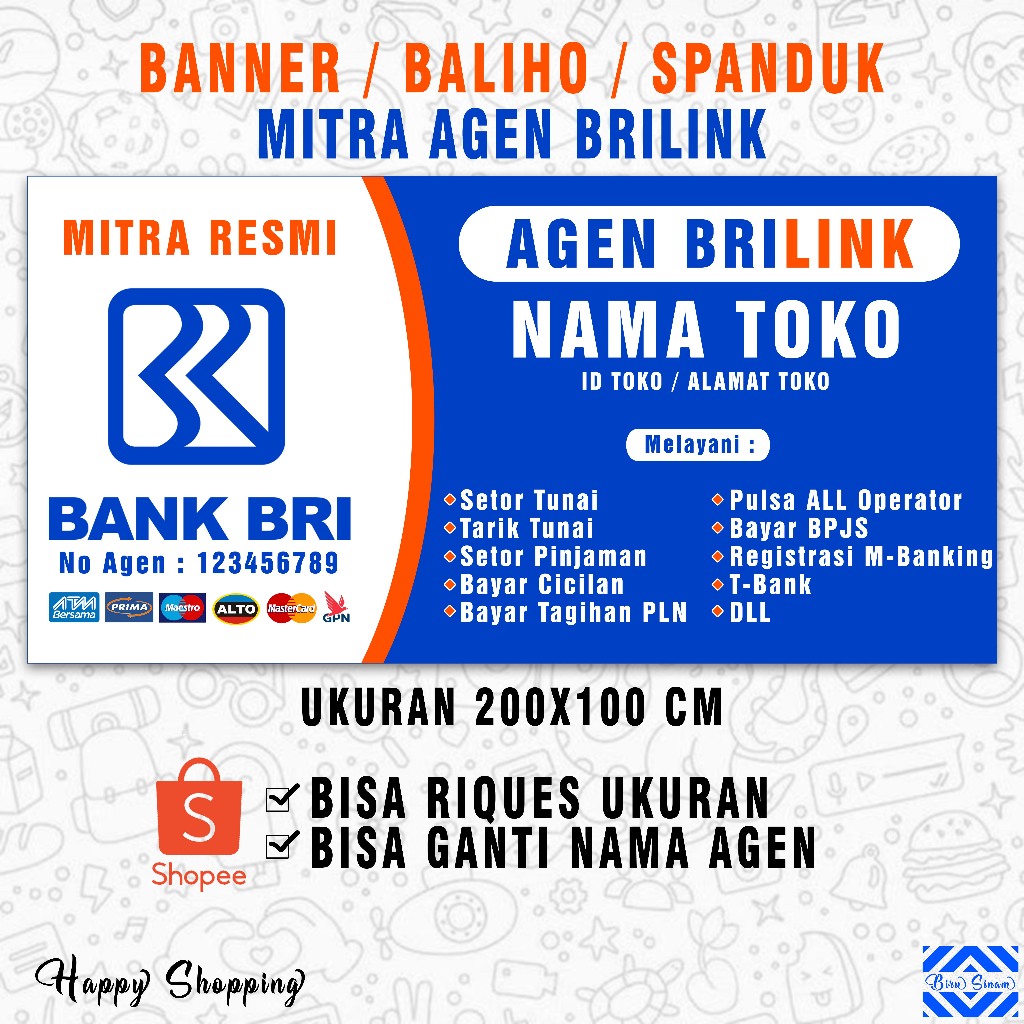 Banner Spanduk MITRA AGEN BRILINK Ukuran 200X100 CM MURAHHHH