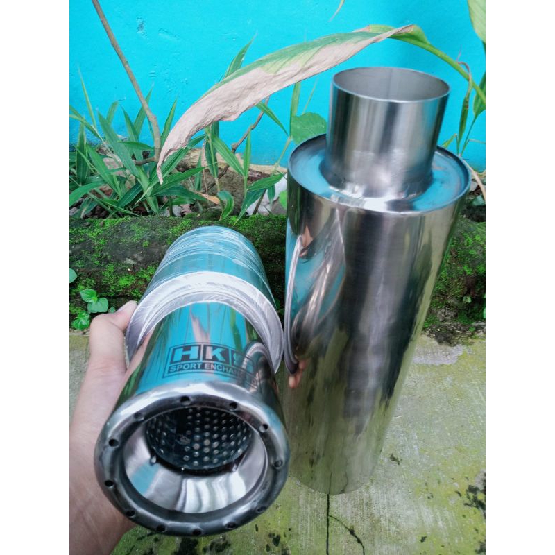 Knalpot Mobil Racing HKS Gronel Titan+Resonator stenlis Type Suara Bass Adem Ulem Cocok Digunakan Un