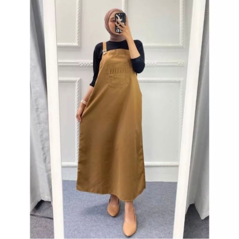 Overall Dress wanita Korean style polos