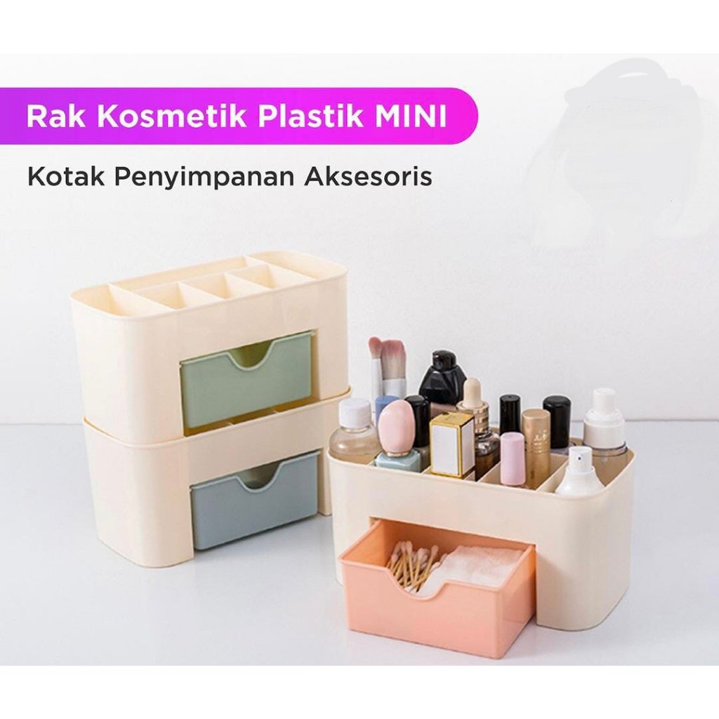 Rak Kosmetik ATK 1 Laci Multifungsi / Kotak tempat penyimpanan peralatan Make Up, ATK, Aksesoris