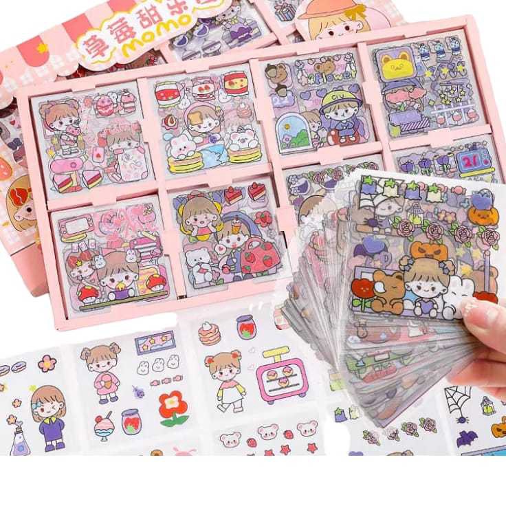 

Harga Promo LC 2 Lembar Stiker DIY Motif Kartun Korea Lucu Scrapbook Aestetic Sticker Momo