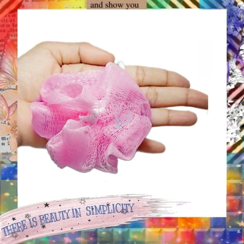 Mini Spons Mandi Jaring Sponge Shower  Spons Mandi Busa Puff