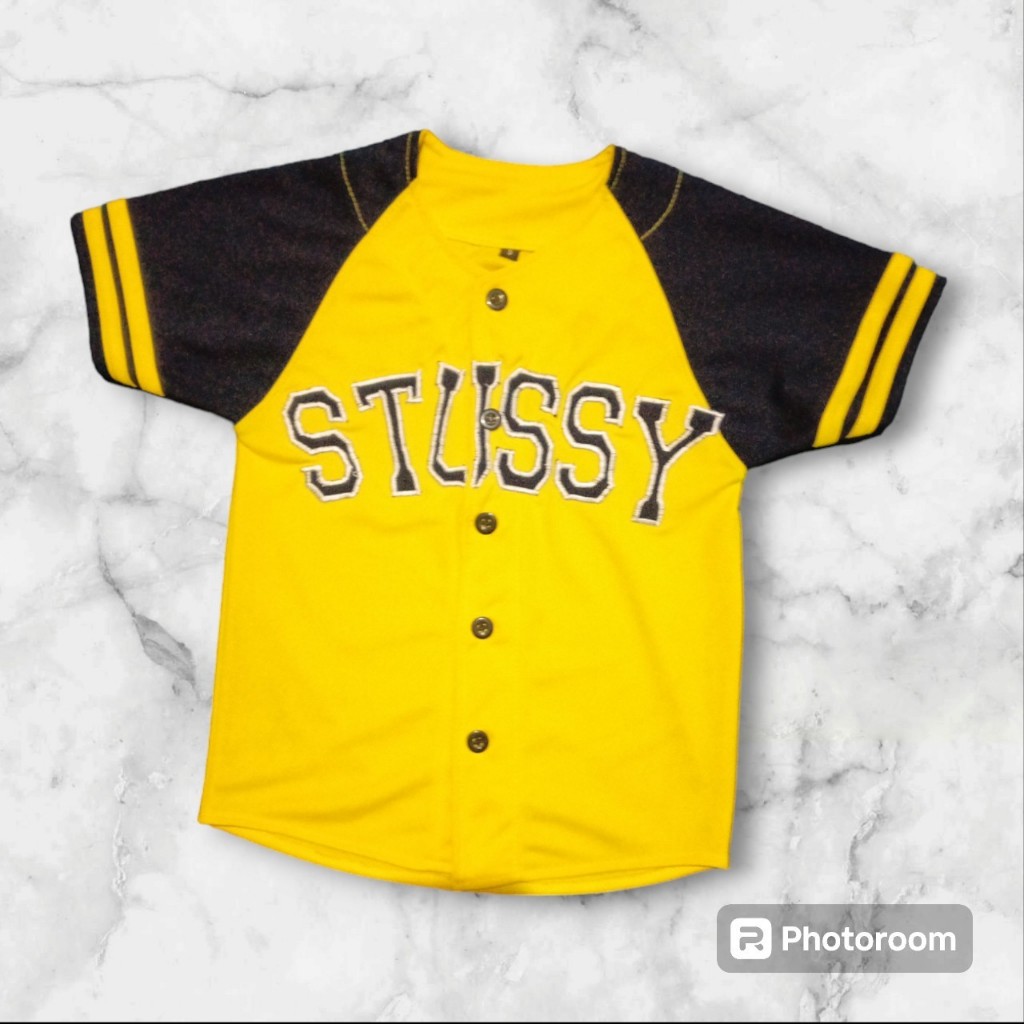 jersey baseball anak STUSSY kuning reglan premium / kaos anak unisex / jersey anak