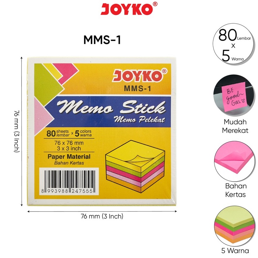 

Terdepan Memo Sticky Note Memo Tempel JOYKO MMS1 MMS1P