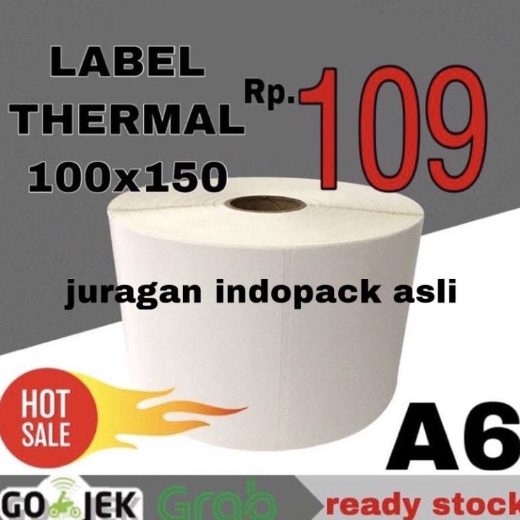 

LABEL STICKER THERMAL 1 X 15 BARCODE 1X15 UKURAN A6