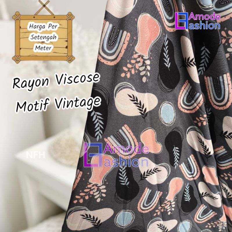 Kain Rayon Viscose Motif Vintage