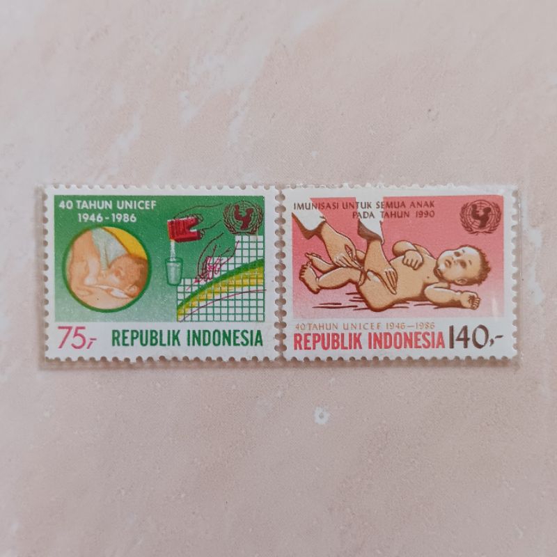 

(AC) Perangko Indonesia 1986 40 Tahun UNICEF Set Lengkap 2 pcs Mint
