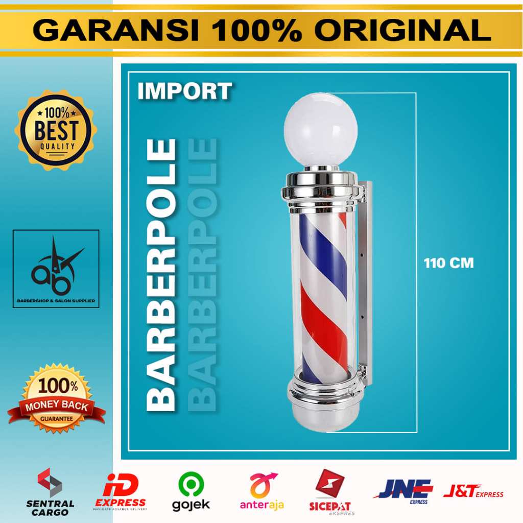 Lampu Barberpole Bohlam Tinggi 110 Lampu Pangkas Rambut Barbershop Sign HD 110 C