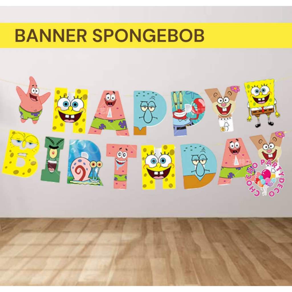 Bunting Flag SPONGEBOB SQUAREPANTS / Banner Ulang Tahun Spongebob SQUAREPANTS Patrick