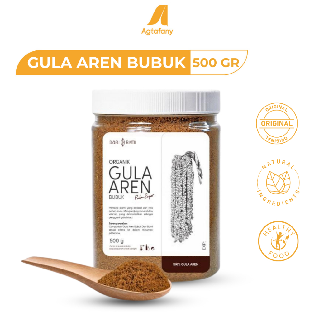 

Gula Aren Bubuk 500 gr | Palm Sugar Organic 500 gr Original Daribumi