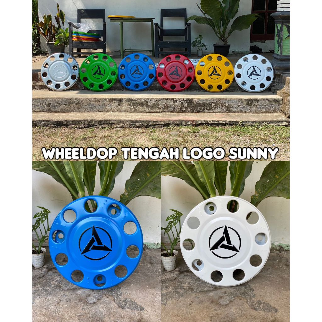 (2 Buah) Weldop Depan Ring 20 Baut 10 Tengah Logo Sunny Wheeldop Wildop Truk Lubang 10