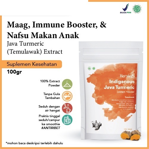 

HERBILOGY INDEGENOUS JAVA TURMERIC EXTRACT POWDER 100GR BPOM