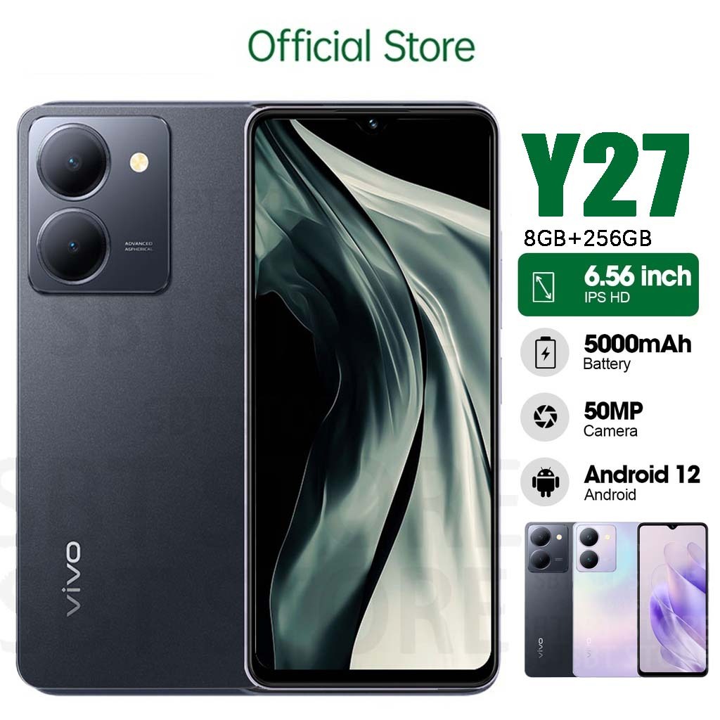 VIVO Y27 HP MURAH 5G/4G RAM 8GB+256GB SmartPhone Handphone 6.64 inch/Baterai 5000mah HP android