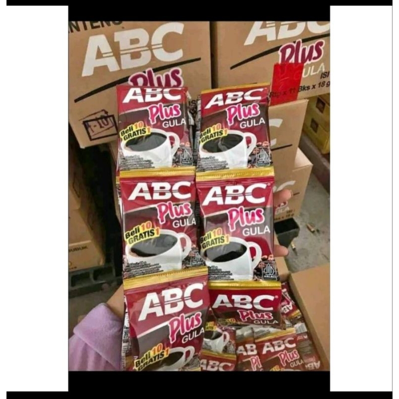 

Kopi Abc plus gula 5 Renceng //18 gr isi 50 pcs bonus 5