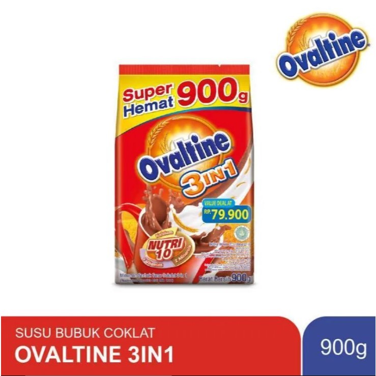 

Ovaltine 3in1 Susu Bubuk Coklat 900g / susu cokelat 3 in 1 900 gram