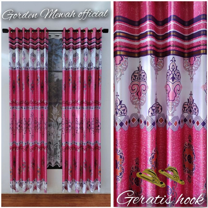 Gorden model semokring pareasi warna Panama biru pink gold hijau tosca ungu coklat Abu terbaru dekor