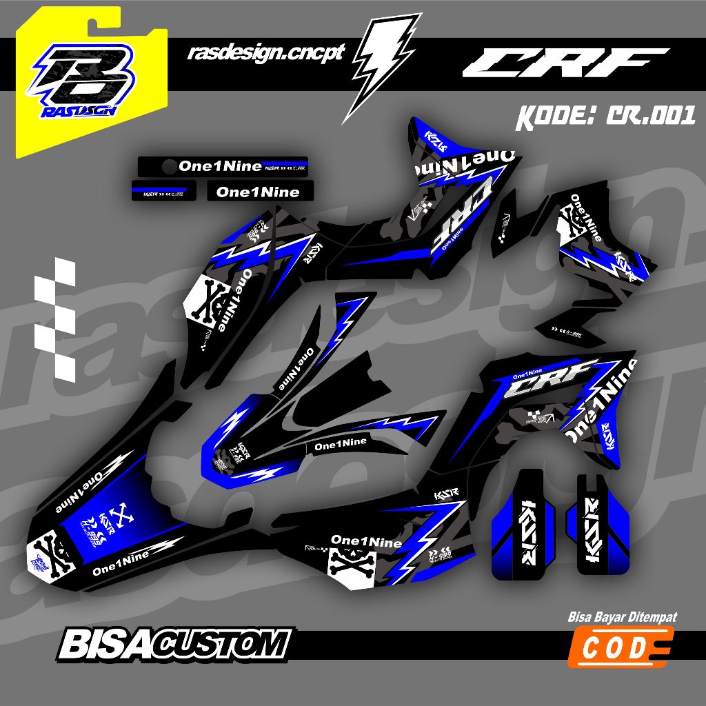 Stiker Decal CRF 150L OneOneNine / Decal Supermoto OneOneNine / Decal CRF 150L