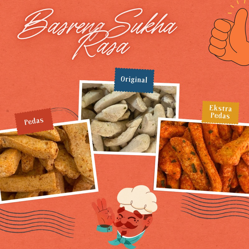 

Basreng Sukha Rasa✨3 Varian Rasa/Original/Pedas/Ekstra Pedas