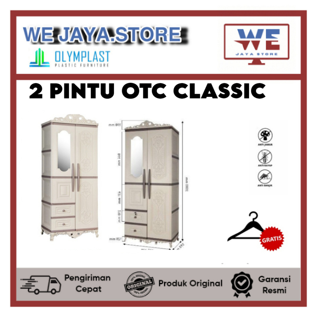 LEMARI PLASTIK OLYMPLAST 2 PINTU OTC CLASSIC