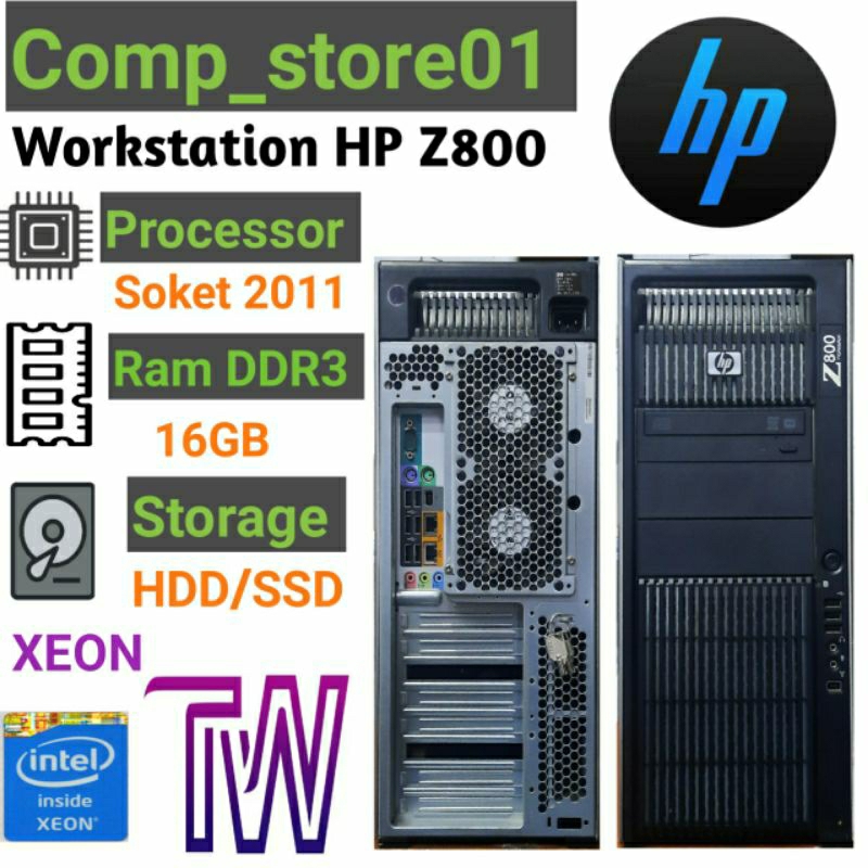 Pc Server Workstation Hp  Z800 Intel Xeon X5650 X2 / Ram 16GB,- 1tb - 128GB Bergaransi