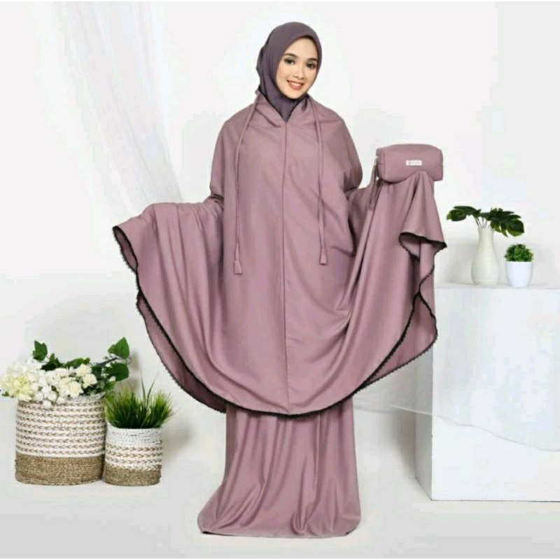 MUKENAH TRAVELING 2 IN 1 BY WAFA (FREE SAJADAH TRAVELING & TASBIH)