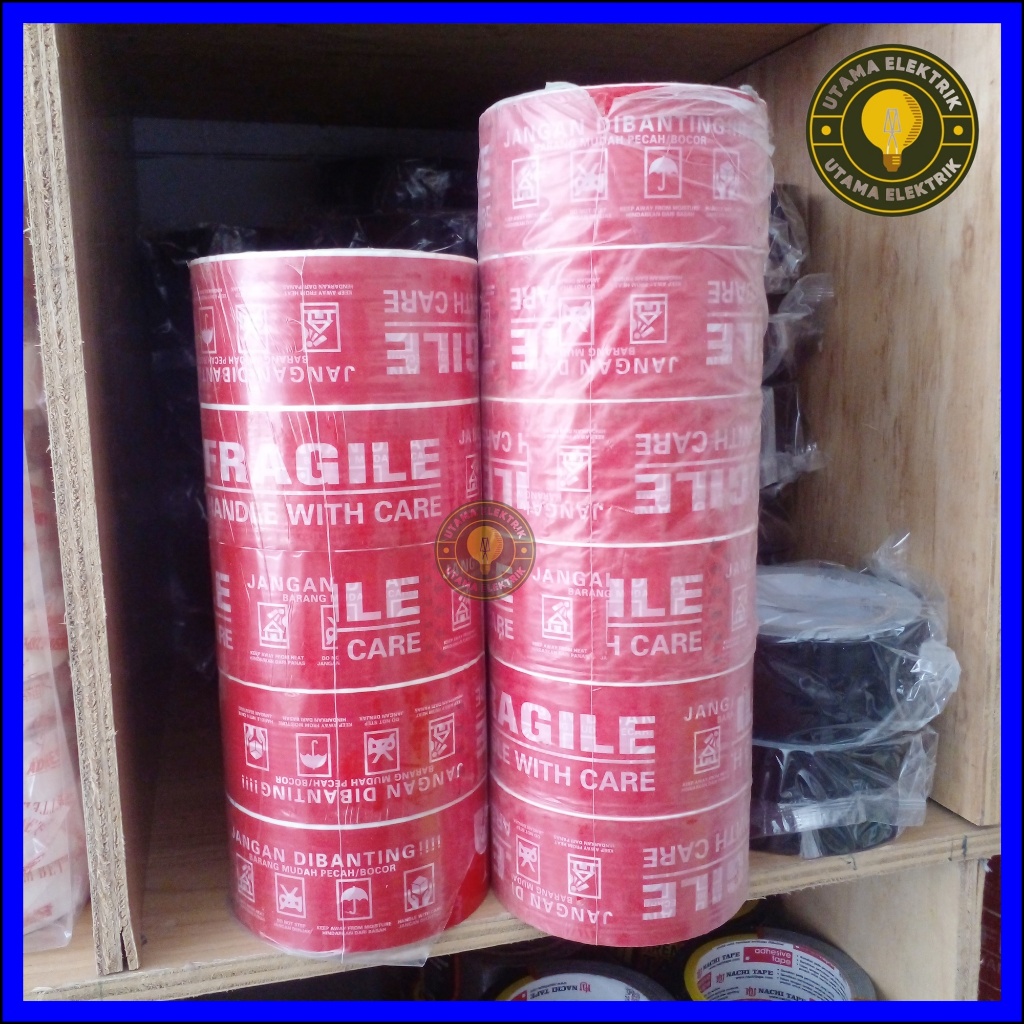 Norton Lakban Plastik Fragile Isolasi Merah