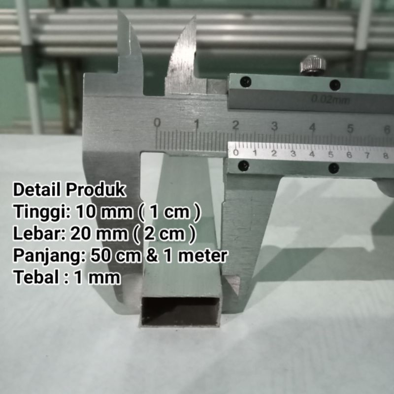 HOLLOW PIPA ALUMINIUM KOTAK 20x10 mm & 11x23 mm