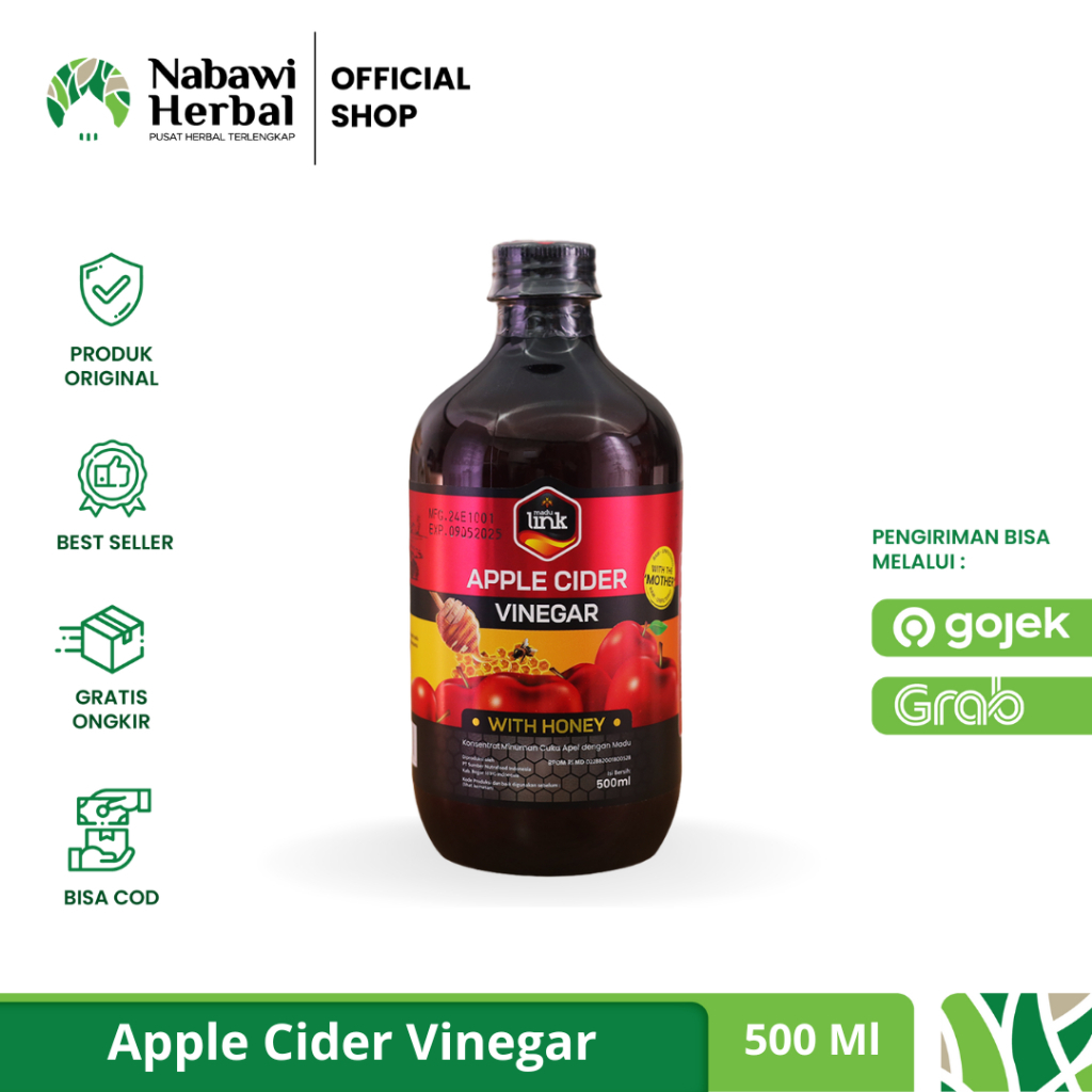 

LINK Cuka Apel 500ml Organik Premium mengatasi asam lambung kolesterol Asam Urat menurunkan berat badan