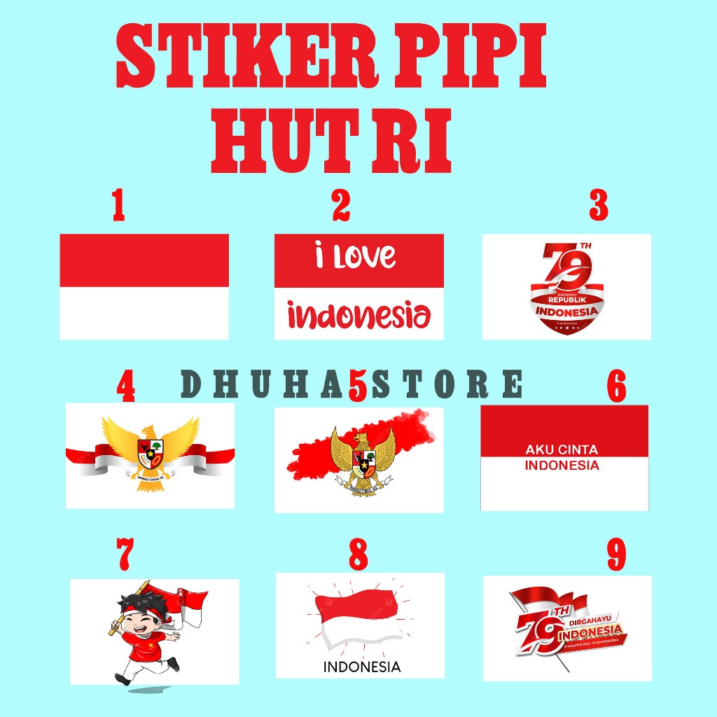 

STICKER PIPI BENDERA HUT RI UNTUK 17 AGUSTUSAN STIKER ISI 50 PCS SUDAH DI POTONG