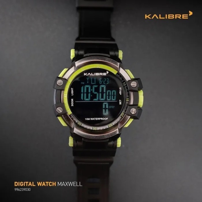 Jam Tangan Pria Kalibre Maxwell 996289030 Original Digital Watch - Black Green