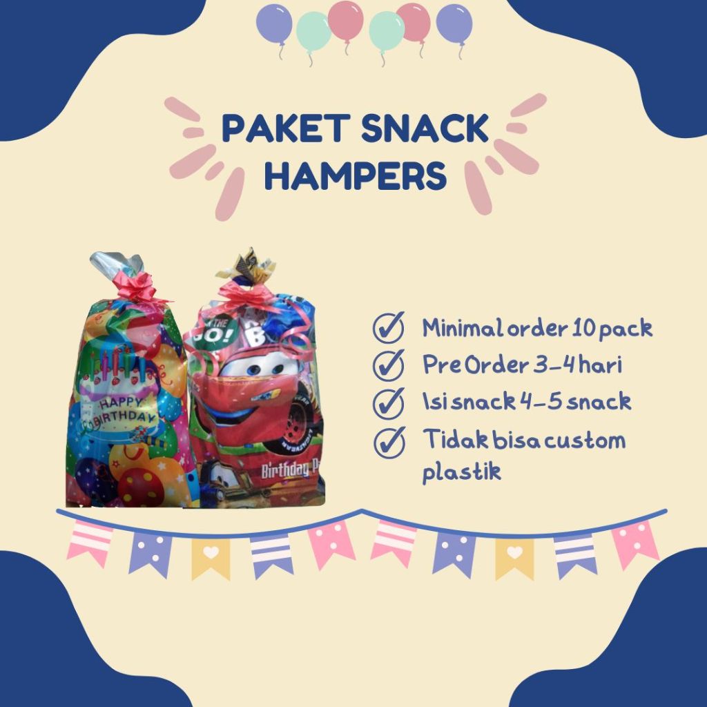 

HAMPERS SNACK ULTAH (10 PACK) // Snack Ulang Tahun // Hampers Snack Ultah // Souvenir Ultah