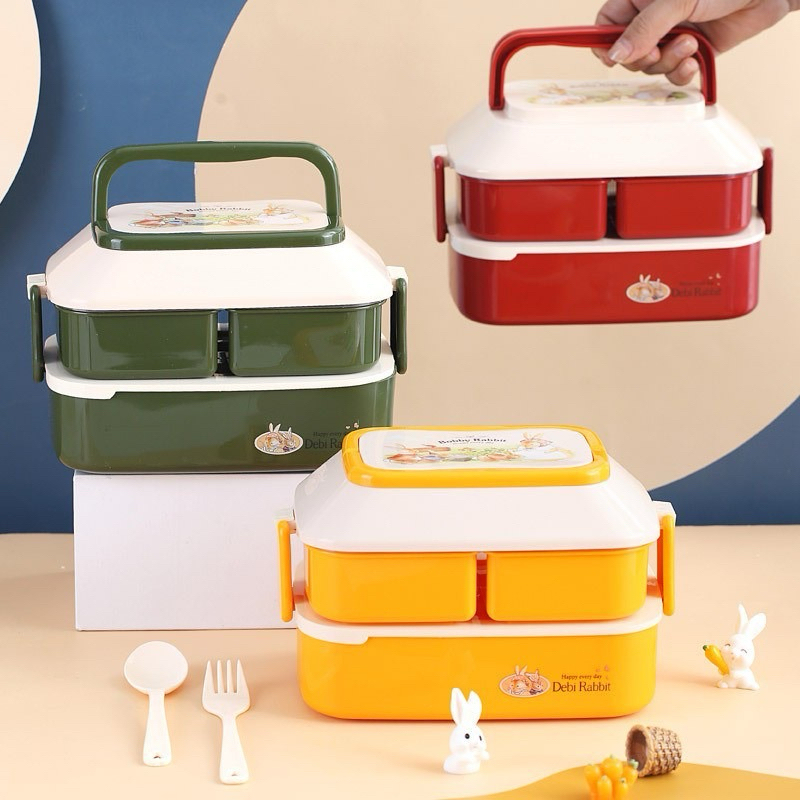 LUNCH BOX MOTIF KELINCI / LUNCH BOX 5029 / LUNCH BOX ANAK SEKAT LUCU