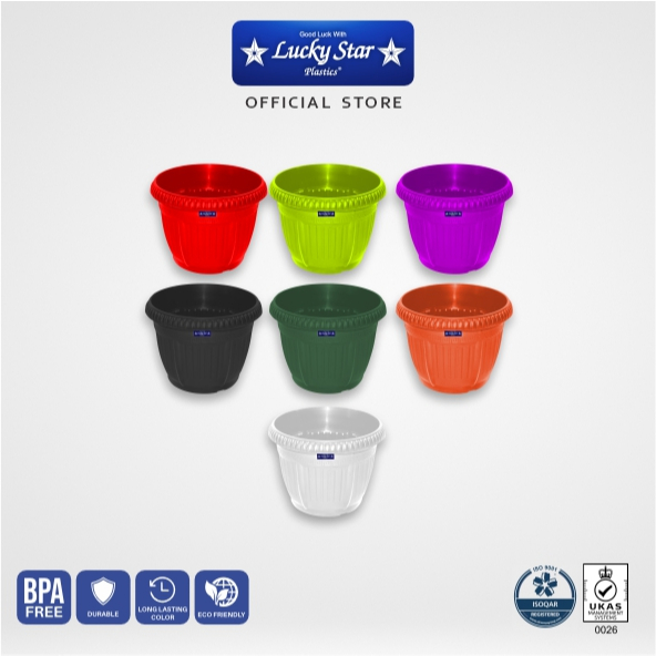 Lucky Star - POT BUNGA CLASSIC 22 /  pot bunga hias plastik kecil medium grosir pot bunga plastik mu