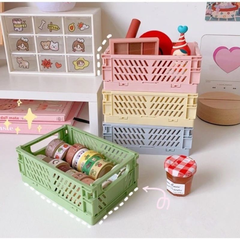 Rak Dapur Mini Rak Meja Mini Keranjang Lipat Keranjang Makeup