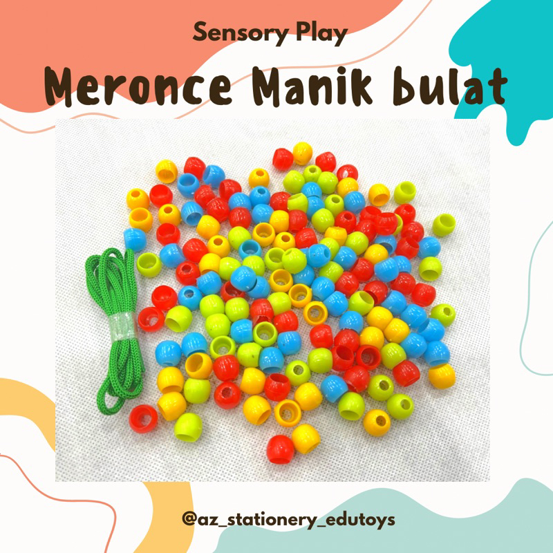 Mainan Edukasi Meronce Manik Bulat / Meronce Manik / Sensory Play / Montessori