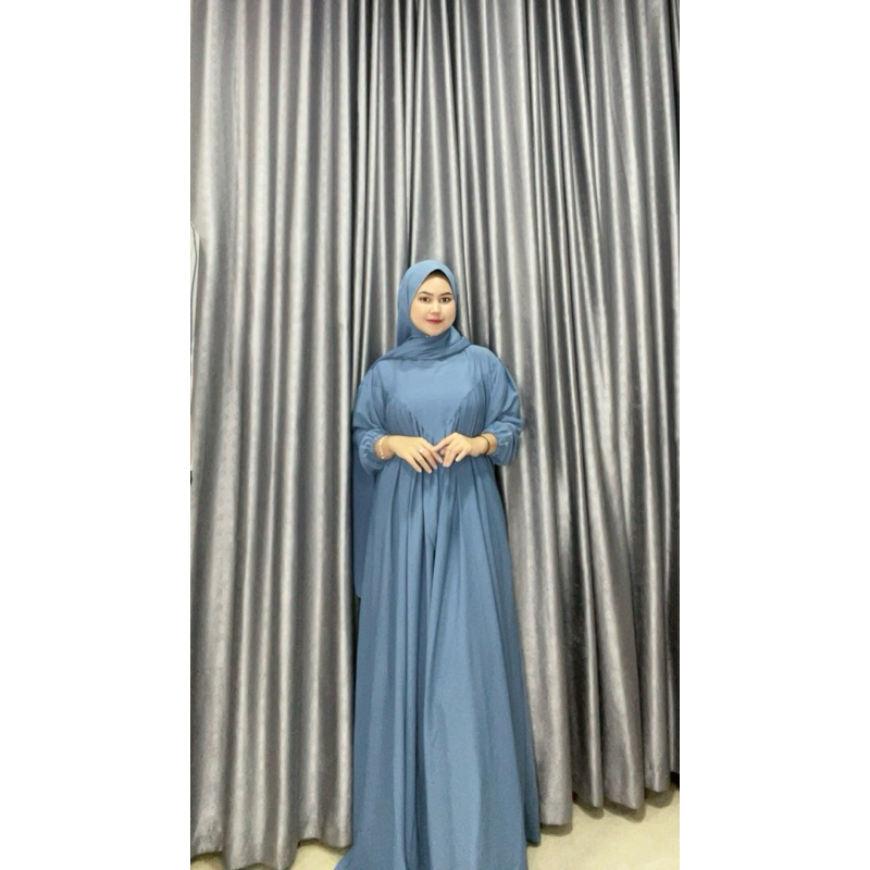 ZAHIRA DRESS | SET GAMIS PASHMINA | SETELAN GAMIS DAN PASHMINA | GAMIS SILK | GAMIS HIJAB| BAJU LEBA
