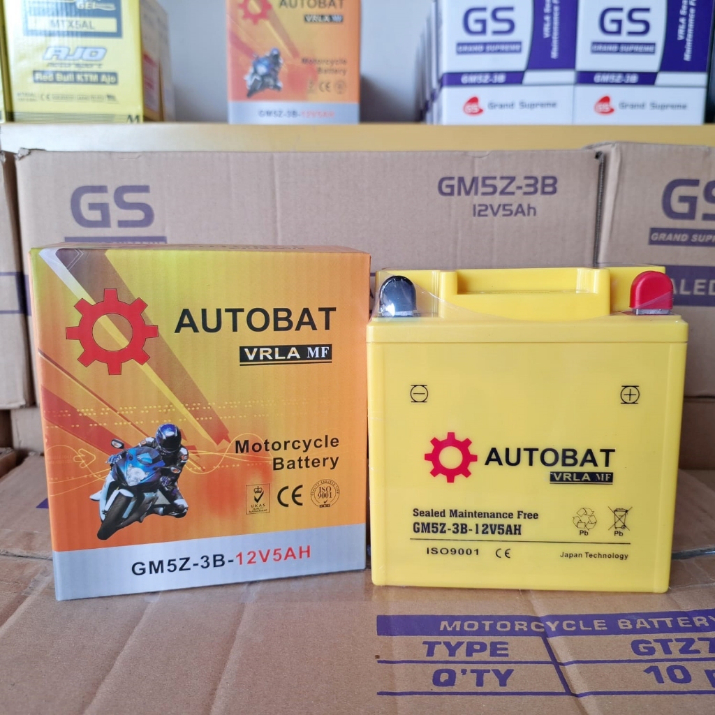 Aki Motor Honda Supra Fit, Supra X 100cc, Supra 100cc, Grand Astrea Autobat GM5Z-3B Aki Kering Origi