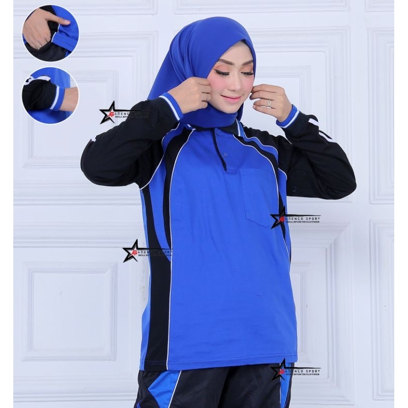 Kaos Olahraga Senam Lengan Panjang Wanita / Atasan Baju Olahraga Senam