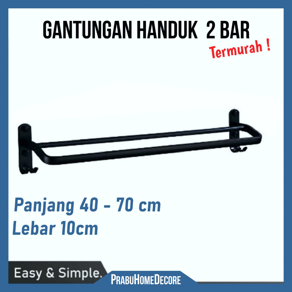 Rak Besi Gantungan Handuk 2 Layer Kamar Mandi Lipat Tempel Dinding Termurah | Besi Hanger 2 Sap Jemu