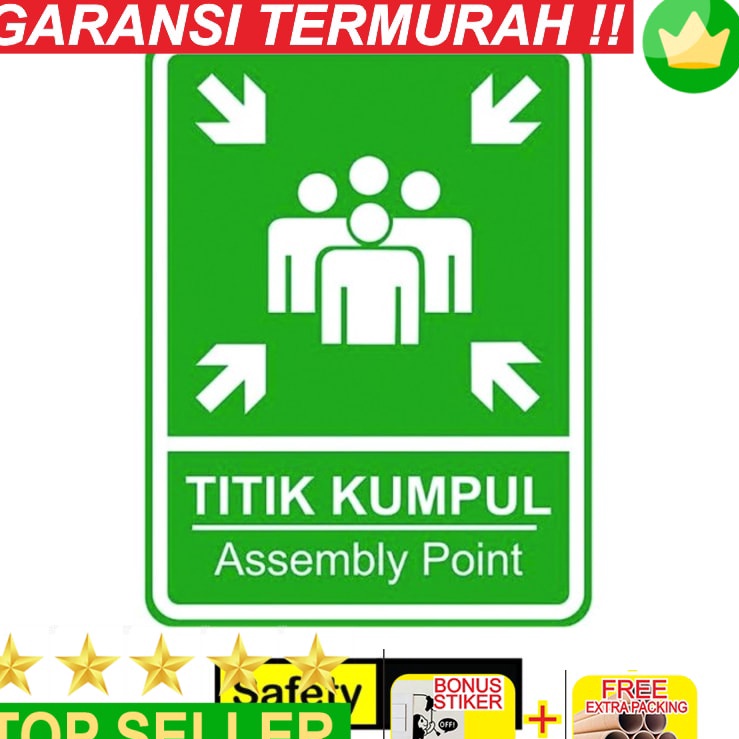 

Murah Rambu K3 Titik Kumpul Sign Assembly Point 3x4cm