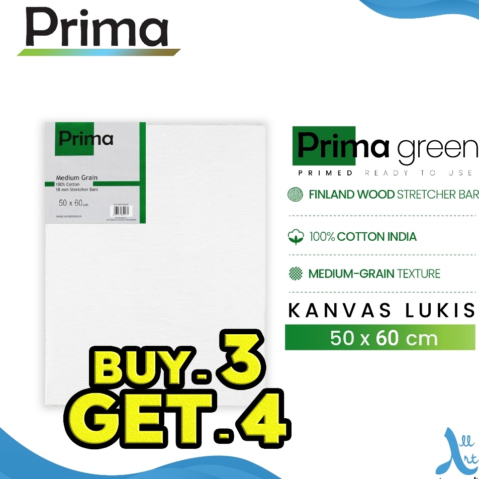 

Prima Green 5x6cm Cotton Canvas