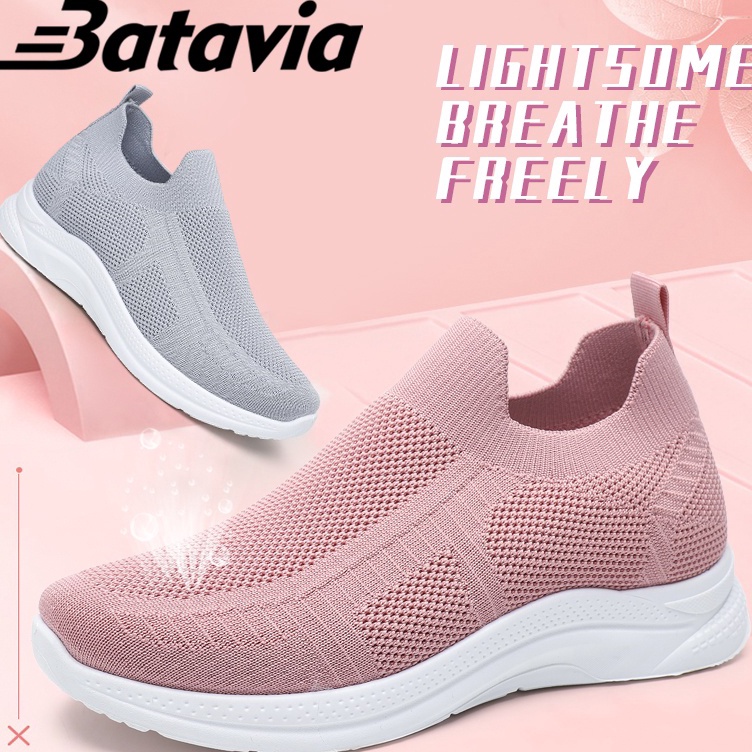 Dijual Murah CODBatavia Baru Grosir Wanita Rajutan Sepatu Lembut Bernapas Sepatu Olahraga Tahan Aus 