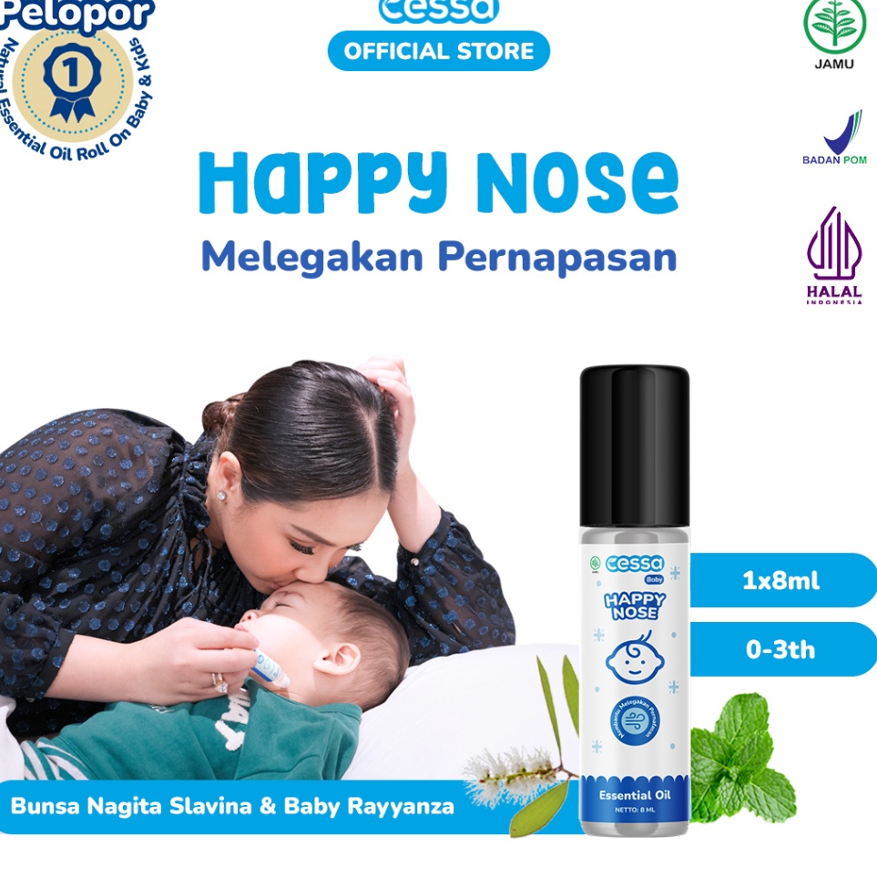 

Trendy Cessa Baby Happy Nose Natural Essential Oil Melegakan Pernapasan